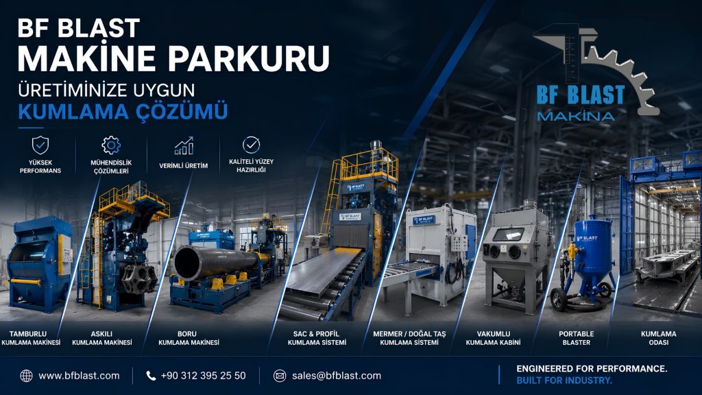 BF BLAST Makine Parkuru: Üretiminize Uygun Kumlama Sistemini Nasıl Seçersiniz? Kumlama makinesi çeşitleri nelerdir?